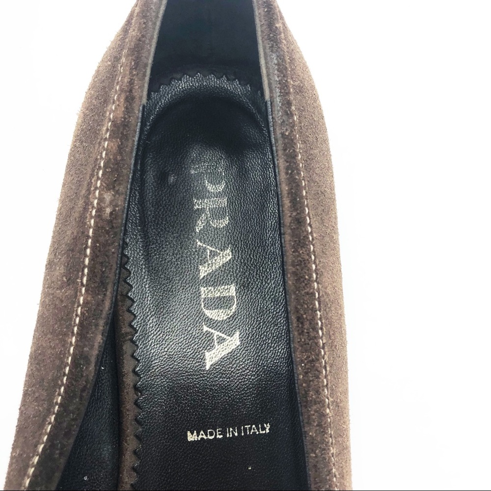 Prada Brown Suede Leather Loafer SZ 39/9 - Picture 6 of 6